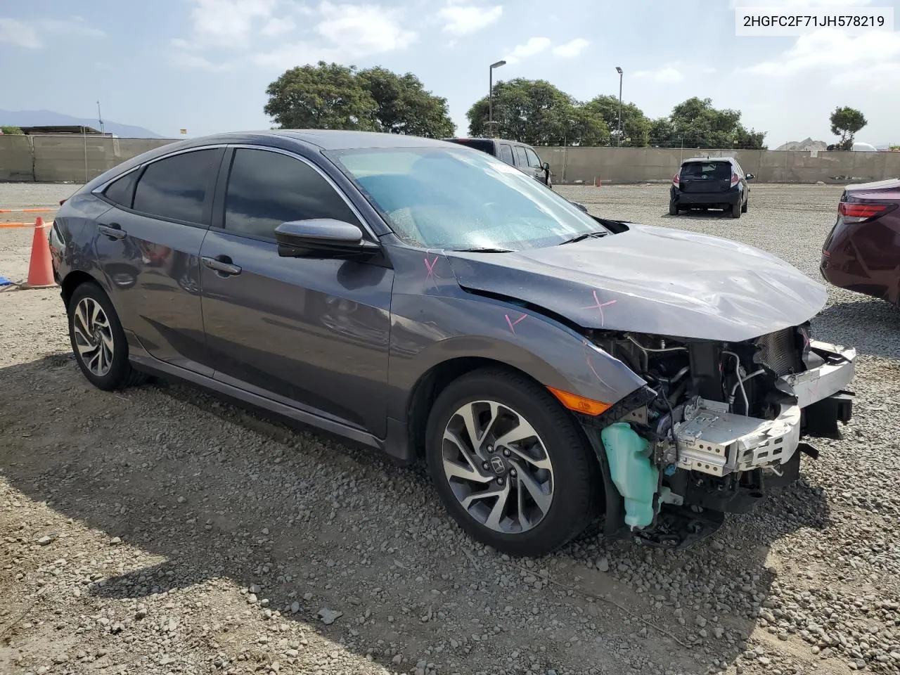 2018 Honda Civic Ex VIN: 2HGFC2F71JH578219 Lot: 72021974