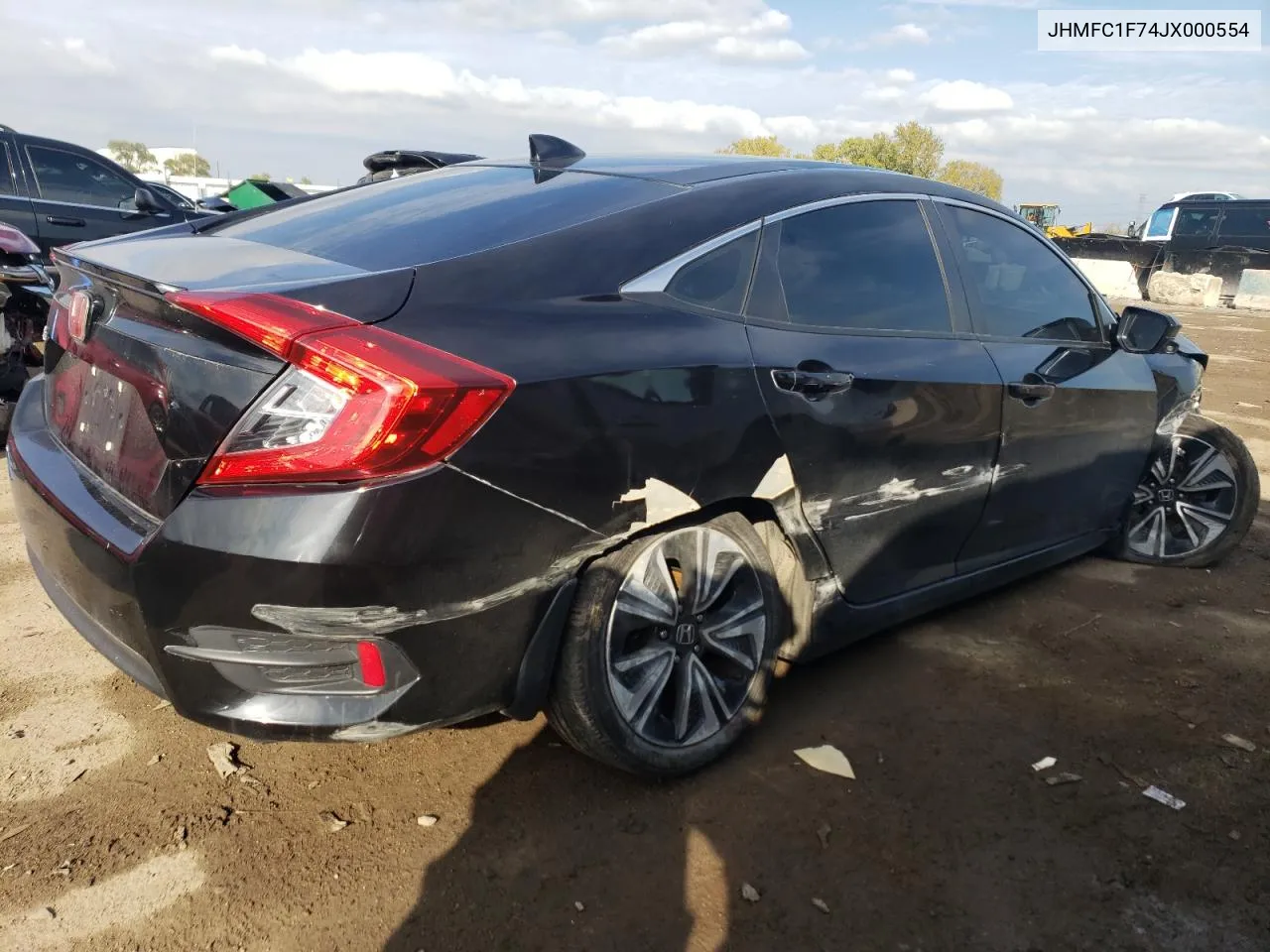 2018 Honda Civic Exl VIN: JHMFC1F74JX000554 Lot: 72040613