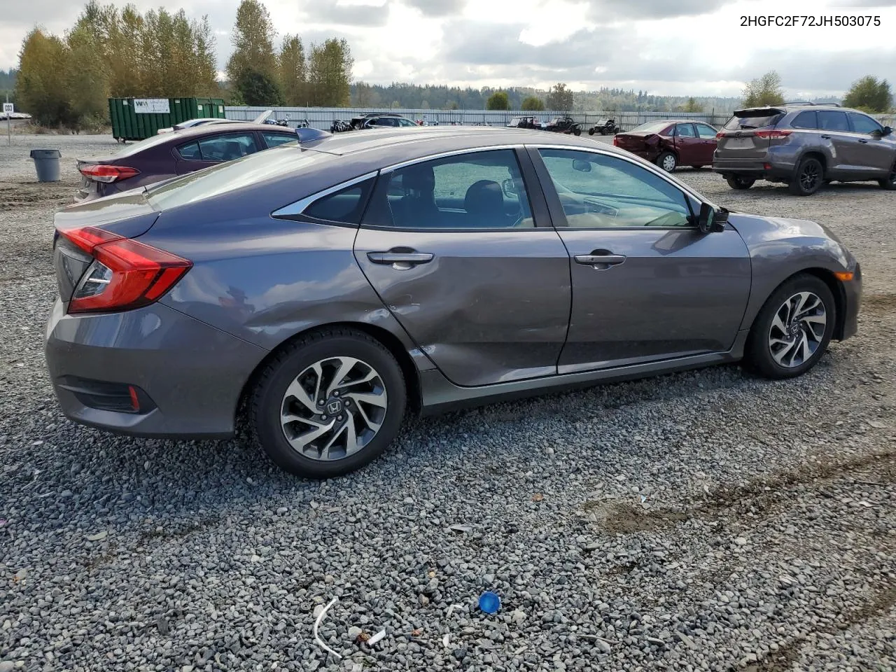 2018 Honda Civic Ex VIN: 2HGFC2F72JH503075 Lot: 72184404