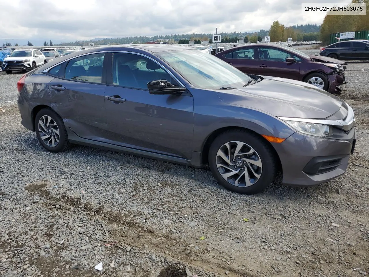 2018 Honda Civic Ex VIN: 2HGFC2F72JH503075 Lot: 72184404