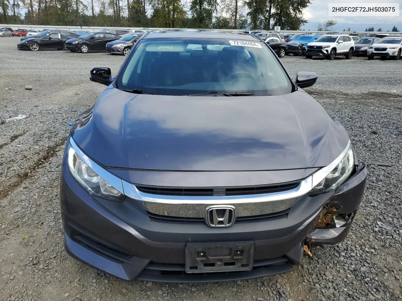 2HGFC2F72JH503075 2018 Honda Civic Ex