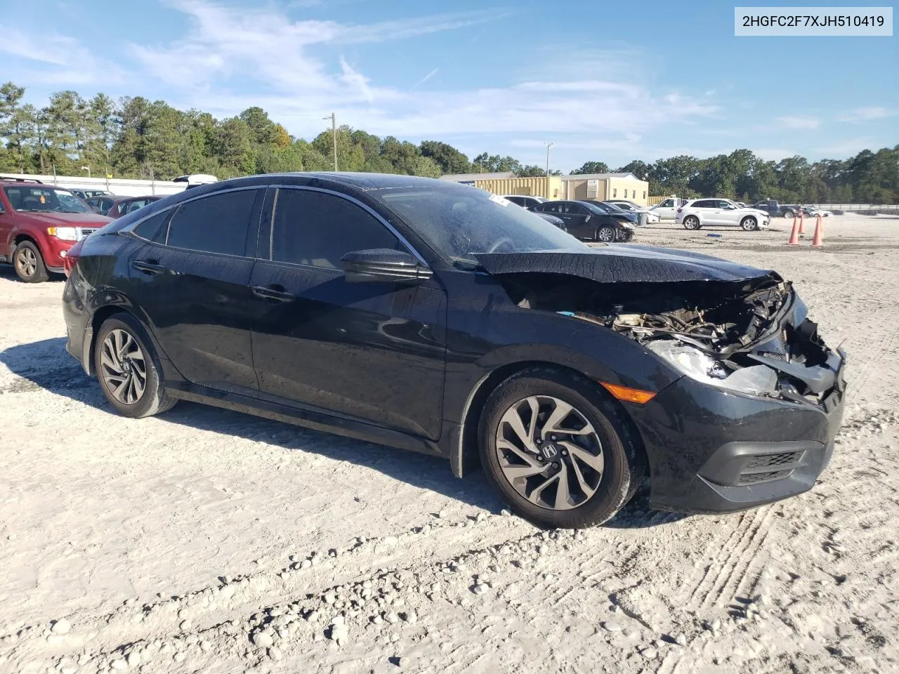 2018 Honda Civic Ex VIN: 2HGFC2F7XJH510419 Lot: 72239674