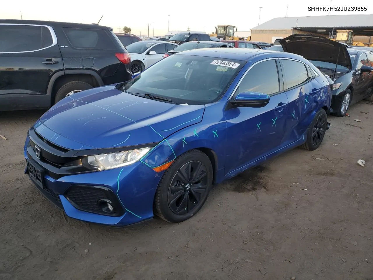 SHHFK7H52JU239855 2018 Honda Civic Ex