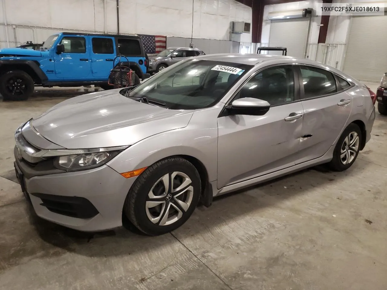 2018 Honda Civic Lx VIN: 19XFC2F5XJE018613 Lot: 72454444