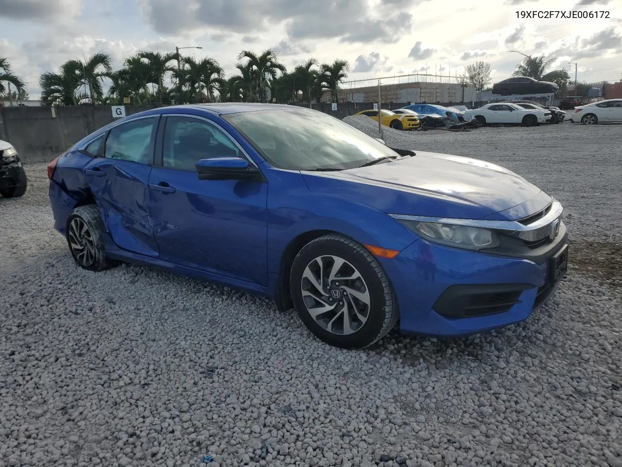 2018 Honda Civic Ex VIN: 19XFC2F7XJE006172 Lot: 72844894