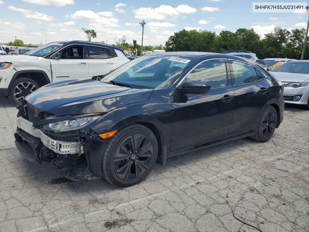 2018 Honda Civic Ex VIN: SHHFK7H55JU231491 Lot: 73326214