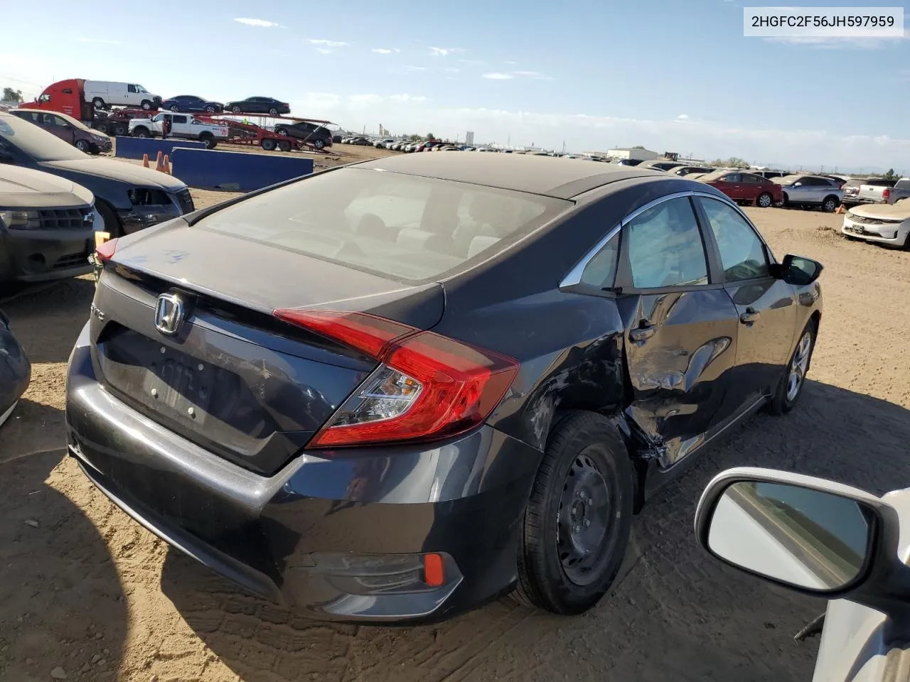 2HGFC2F56JH597959 2018 Honda Civic Lx