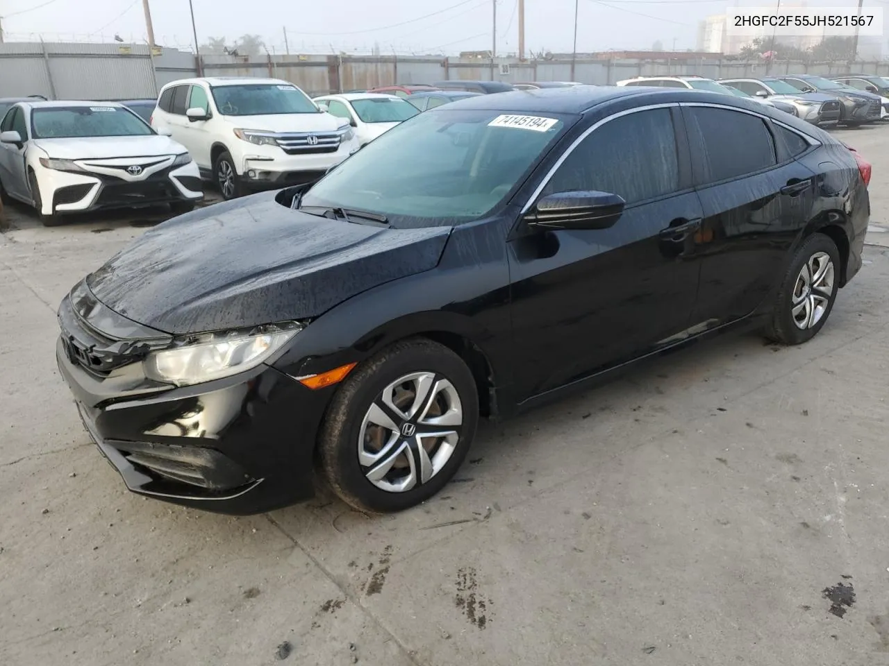 2018 Honda Civic Lx VIN: 2HGFC2F55JH521567 Lot: 74145194