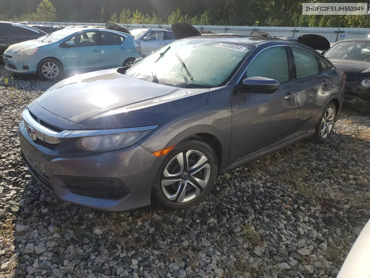 2018 Honda Civic Lx VIN: 2HGFC2F51JH553349 Lot: 74208094