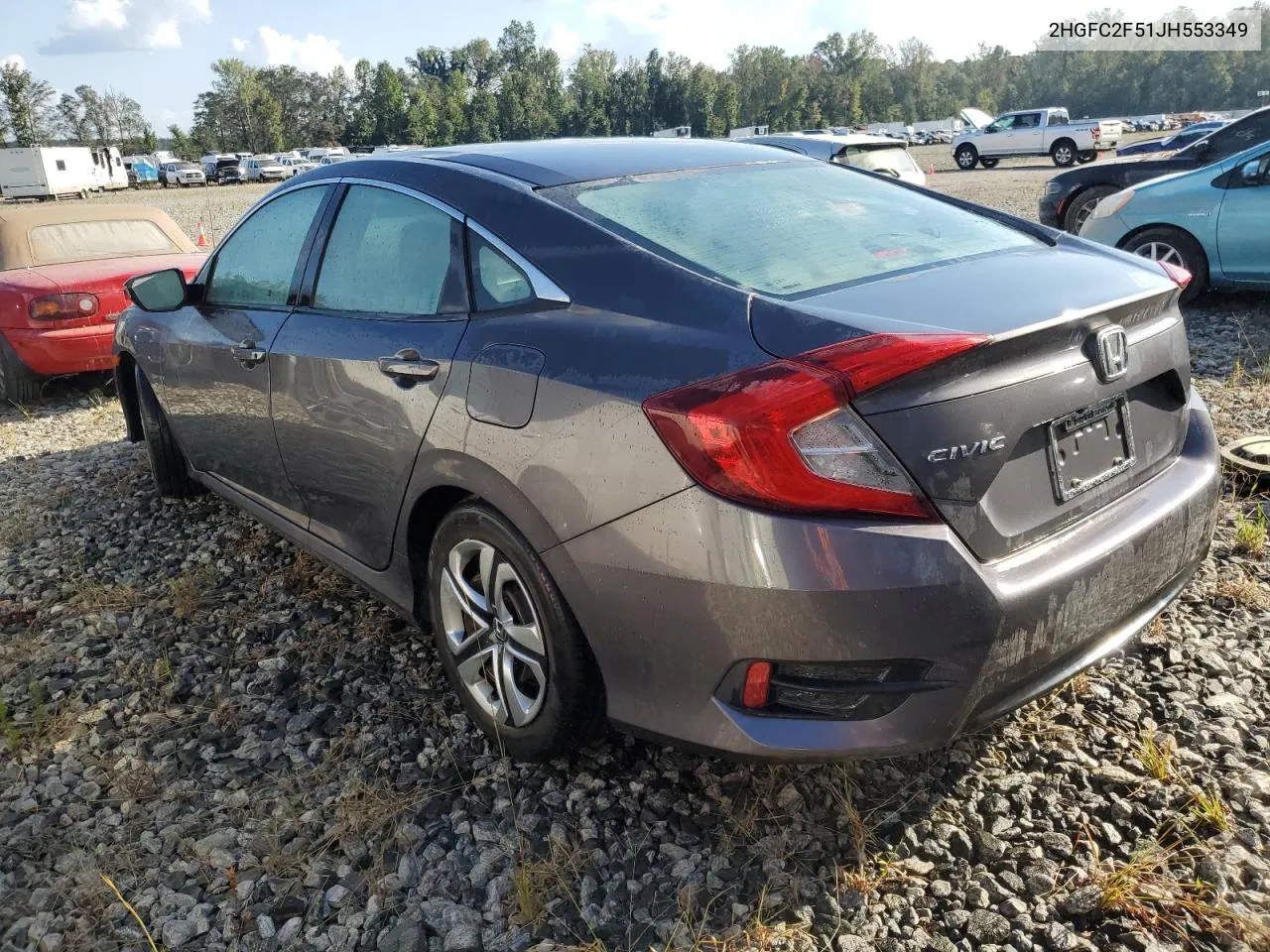 2018 Honda Civic Lx VIN: 2HGFC2F51JH553349 Lot: 74208094