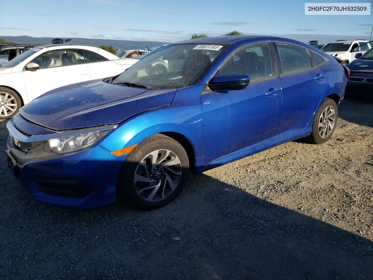 2018 Honda Civic Ex VIN: 2HGFC2F70JH532509 Lot: 74225334