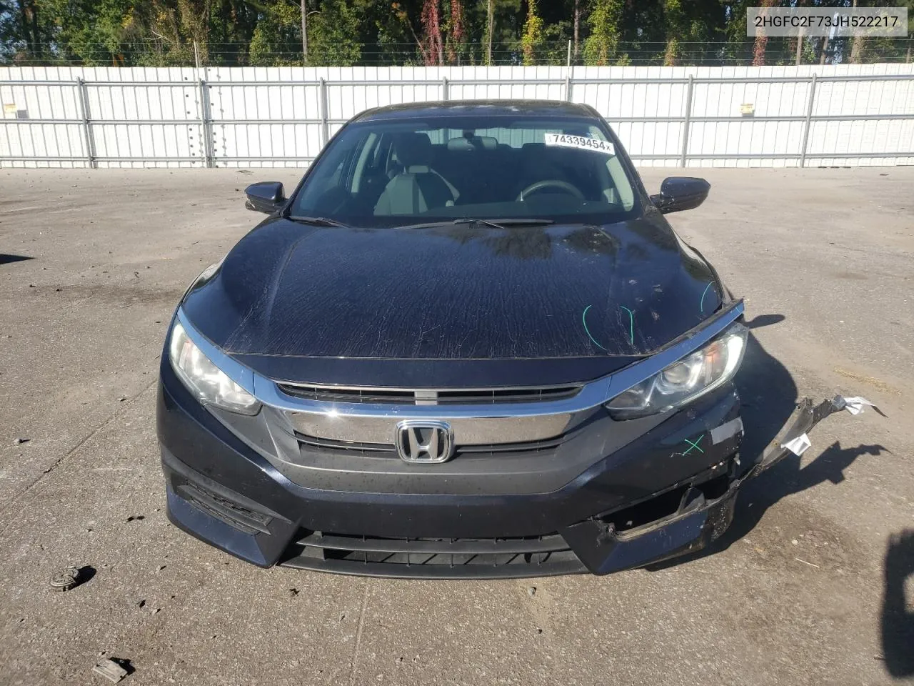 2018 Honda Civic Ex VIN: 2HGFC2F73JH522217 Lot: 74339454