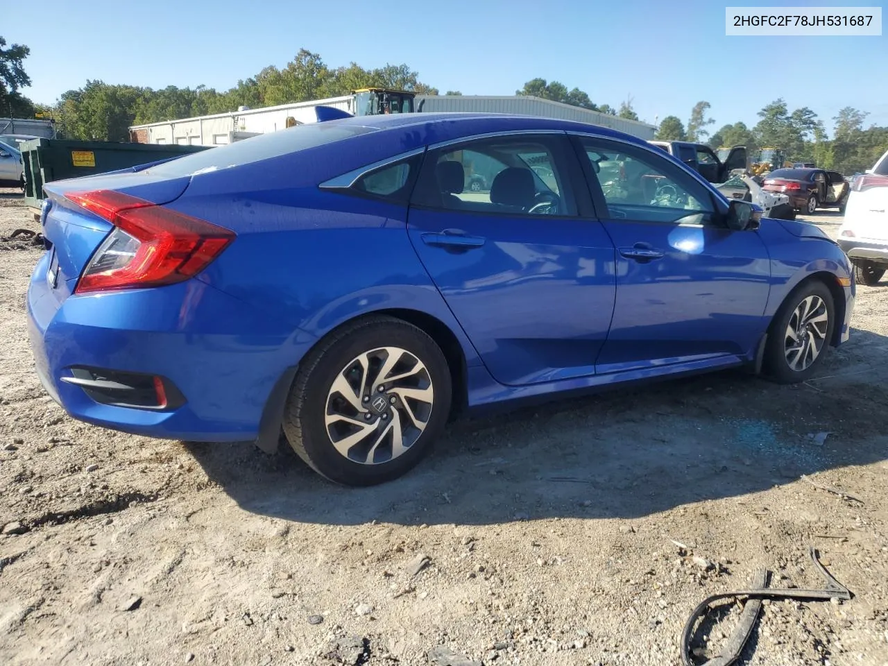 2018 Honda Civic Ex VIN: 2HGFC2F78JH531687 Lot: 74588884