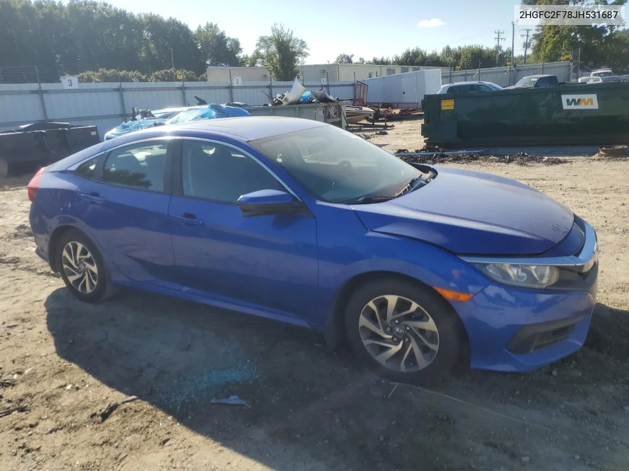 2018 Honda Civic Ex VIN: 2HGFC2F78JH531687 Lot: 74588884