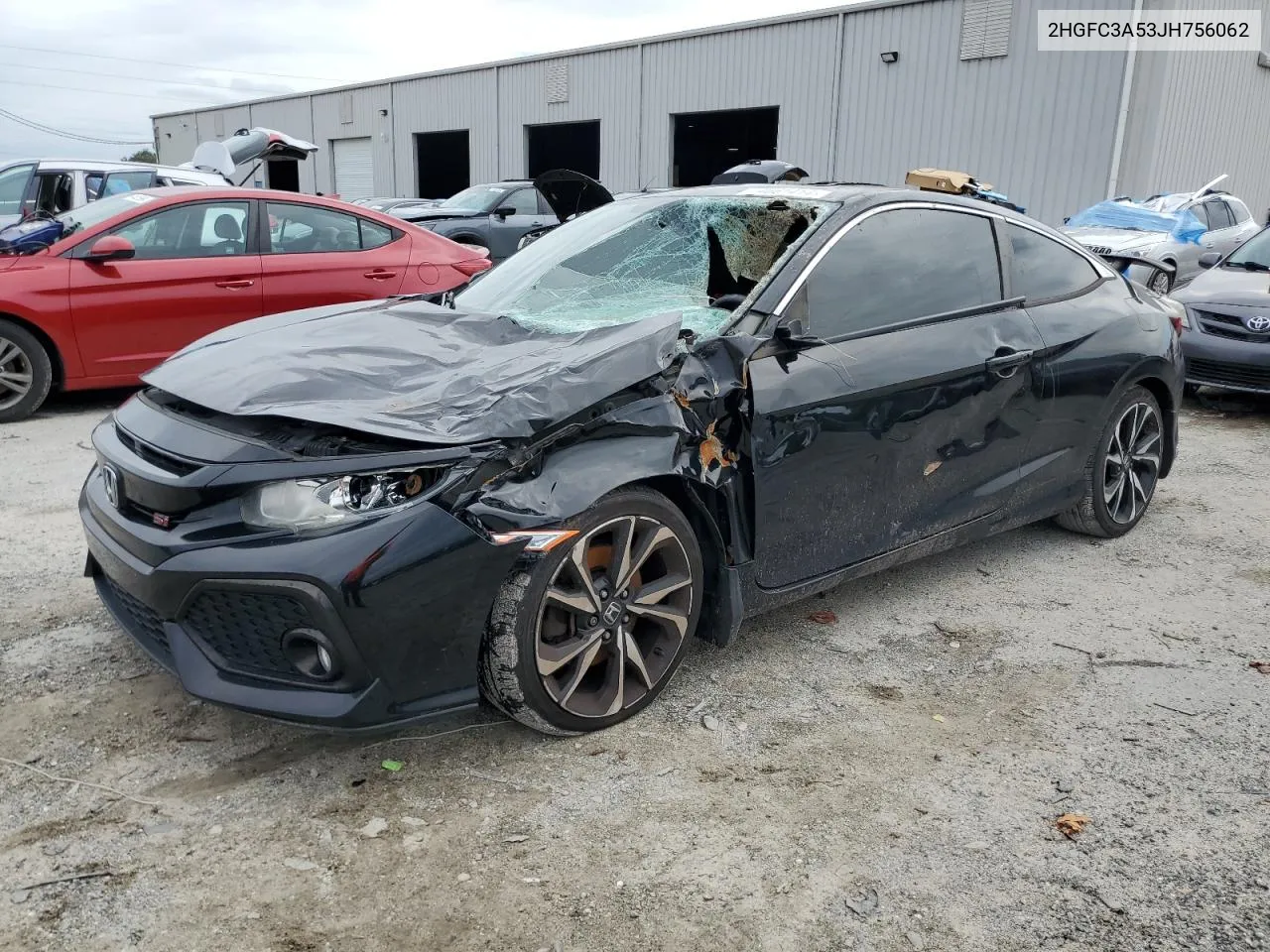 2018 Honda Civic Si VIN: 2HGFC3A53JH756062 Lot: 74661414