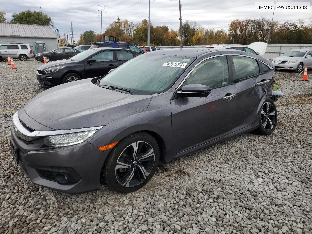 2018 Honda Civic Touring VIN: JHMFC1F99JX011308 Lot: 74791204