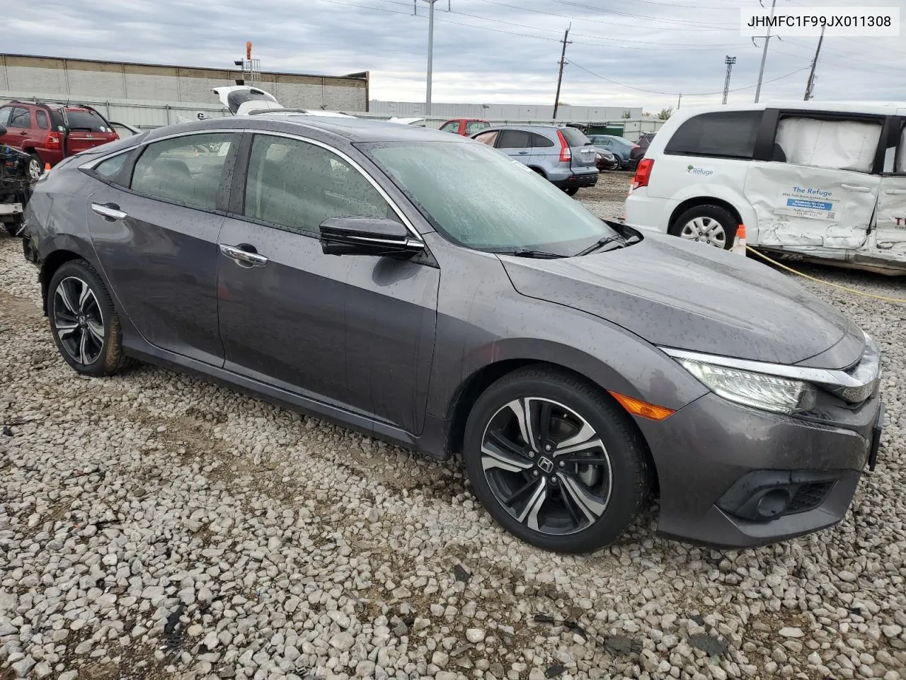 2018 Honda Civic Touring VIN: JHMFC1F99JX011308 Lot: 74791204