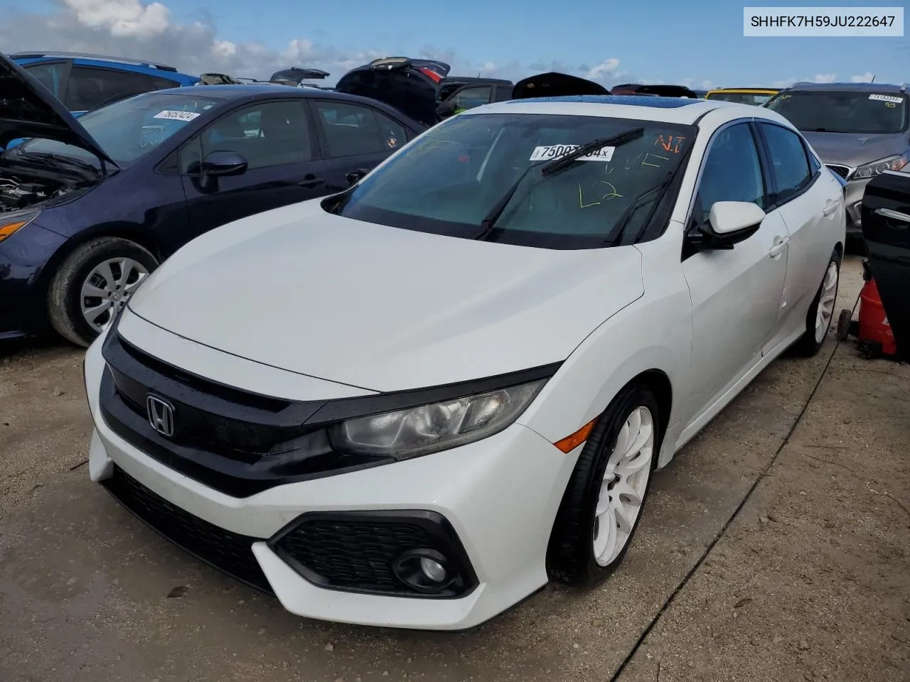 2018 Honda Civic Ex VIN: SHHFK7H59JU222647 Lot: 75007554