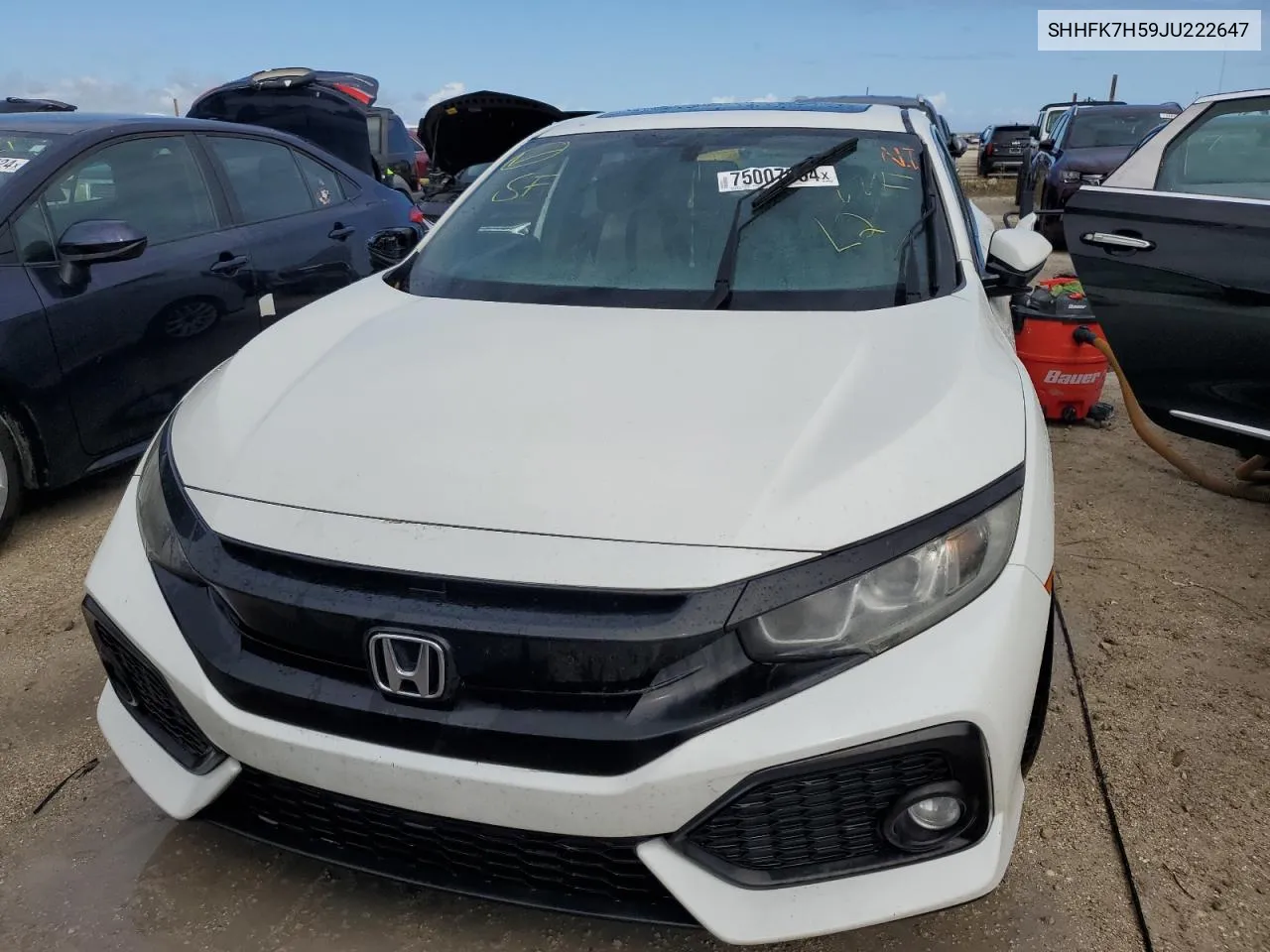 2018 Honda Civic Ex VIN: SHHFK7H59JU222647 Lot: 75007554