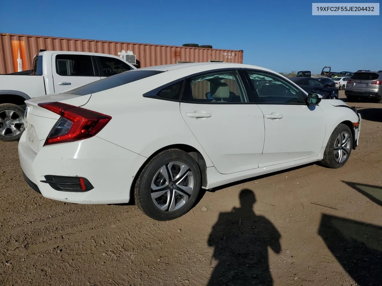 2018 Honda Civic Lx VIN: 19XFC2F55JE204432 Lot: 75032744