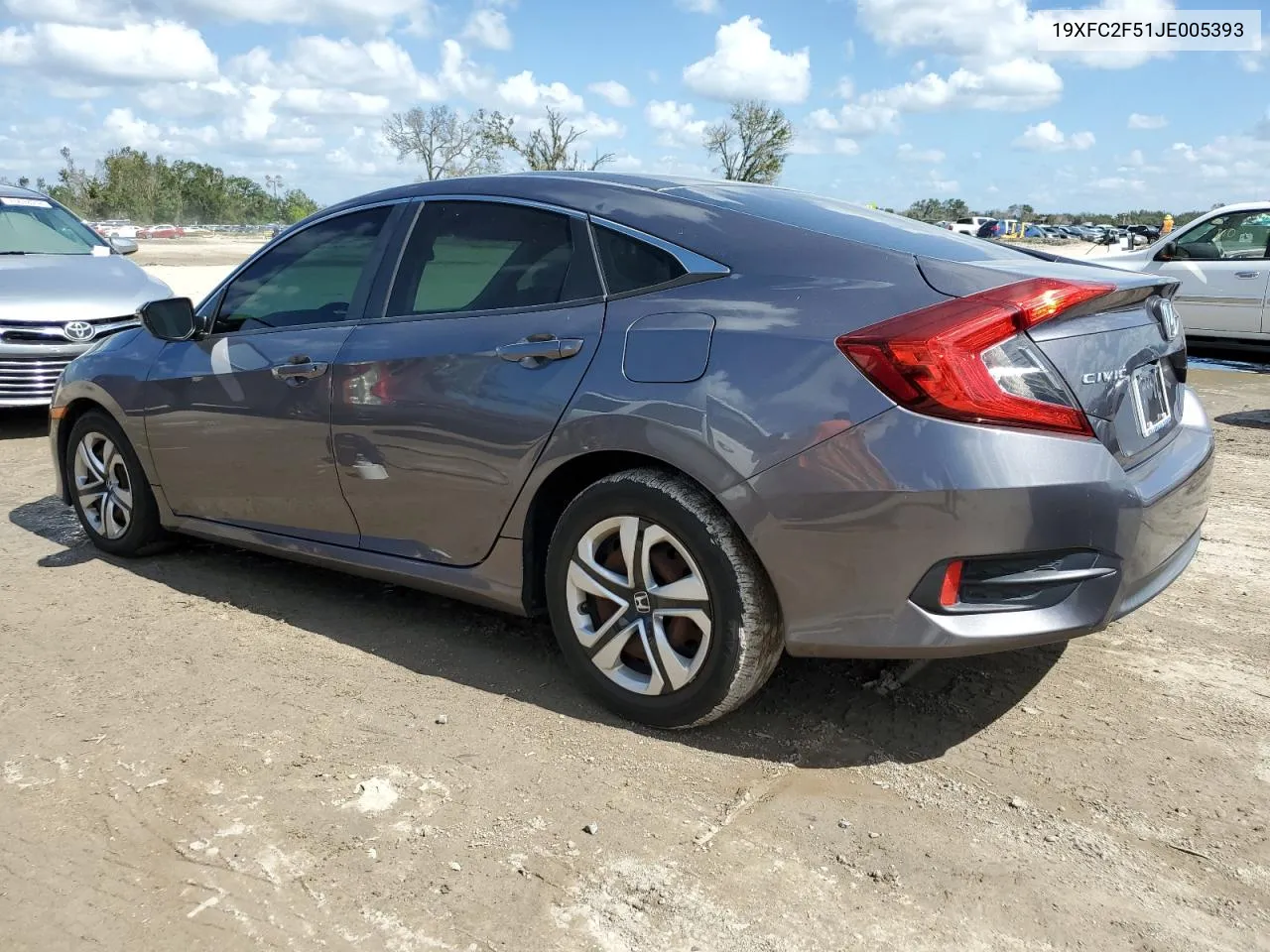 2018 Honda Civic Lx VIN: 19XFC2F51JE005393 Lot: 75171904