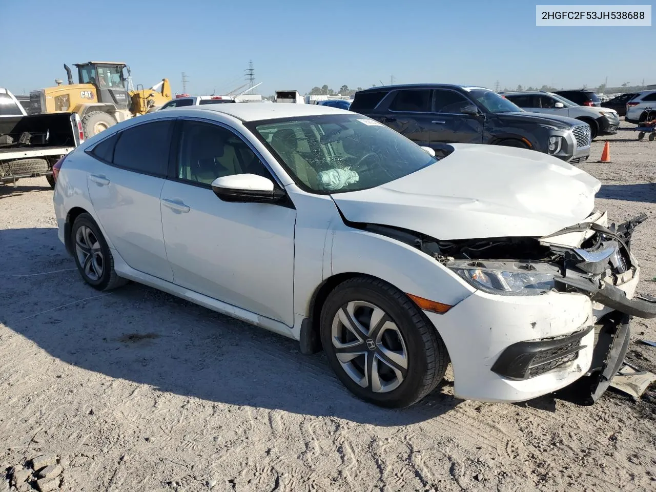 2018 Honda Civic Lx VIN: 2HGFC2F53JH538688 Lot: 75203454