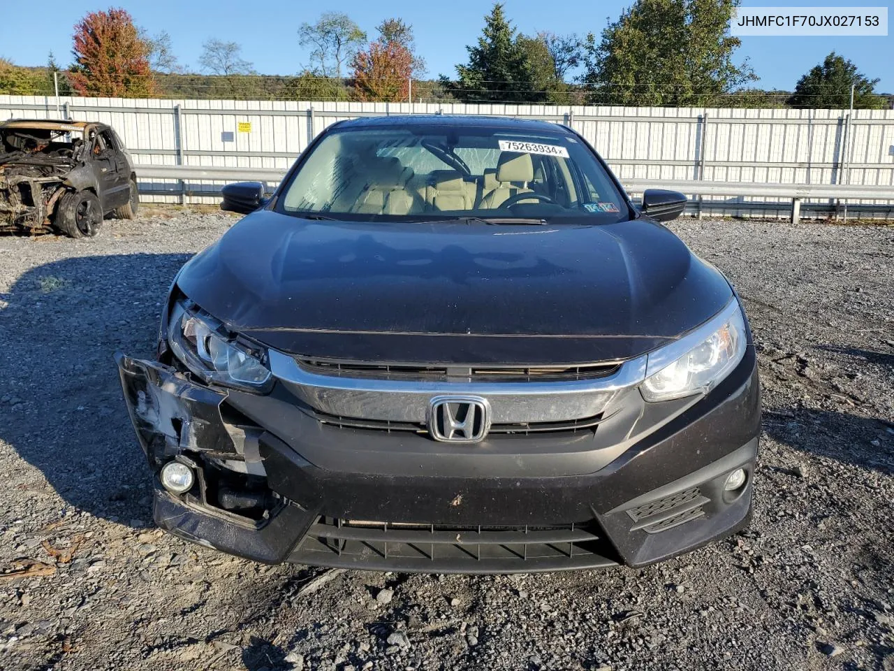 2018 Honda Civic Exl VIN: JHMFC1F70JX027153 Lot: 75263934