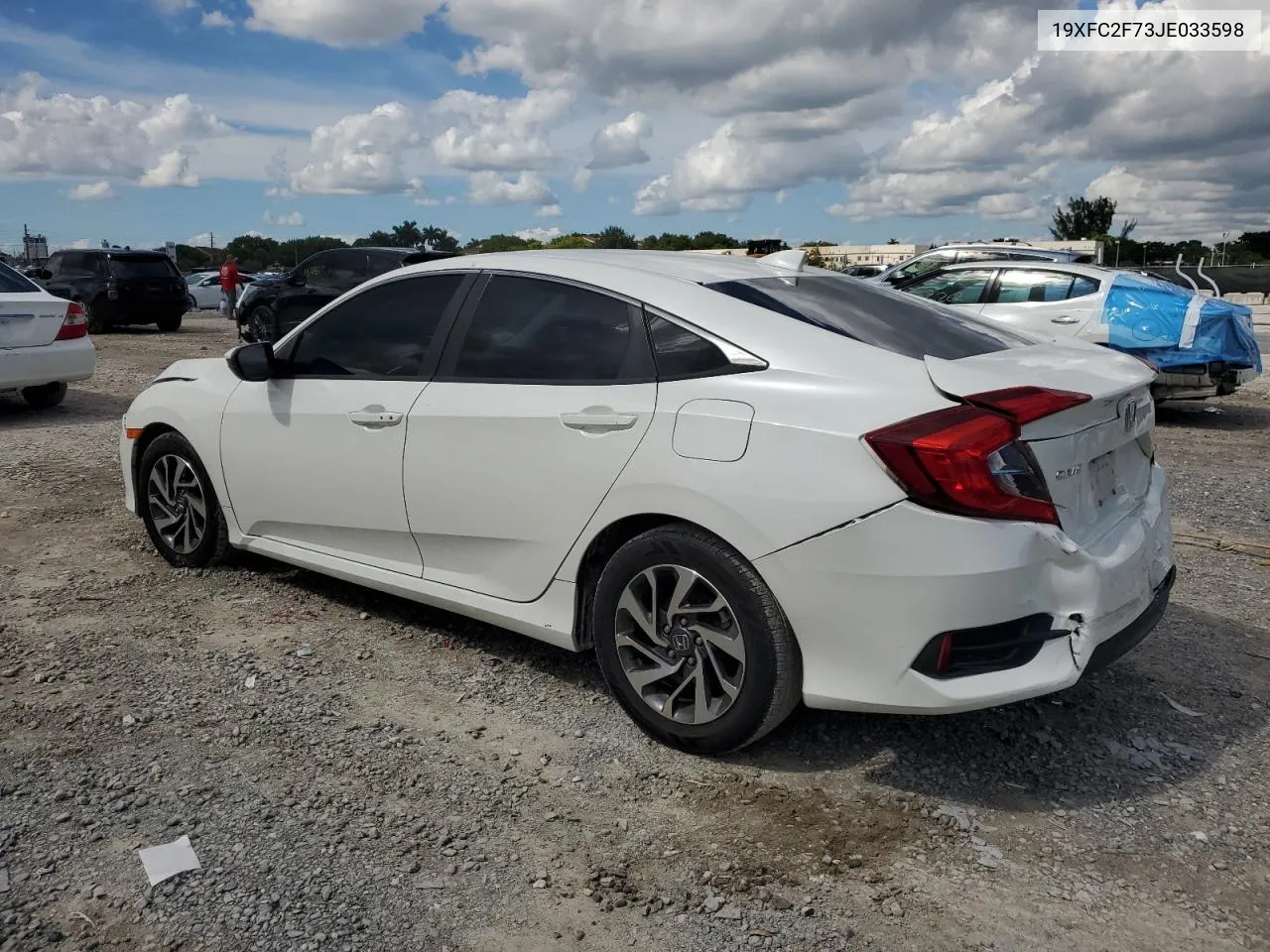 2018 Honda Civic Ex VIN: 19XFC2F73JE033598 Lot: 75430554