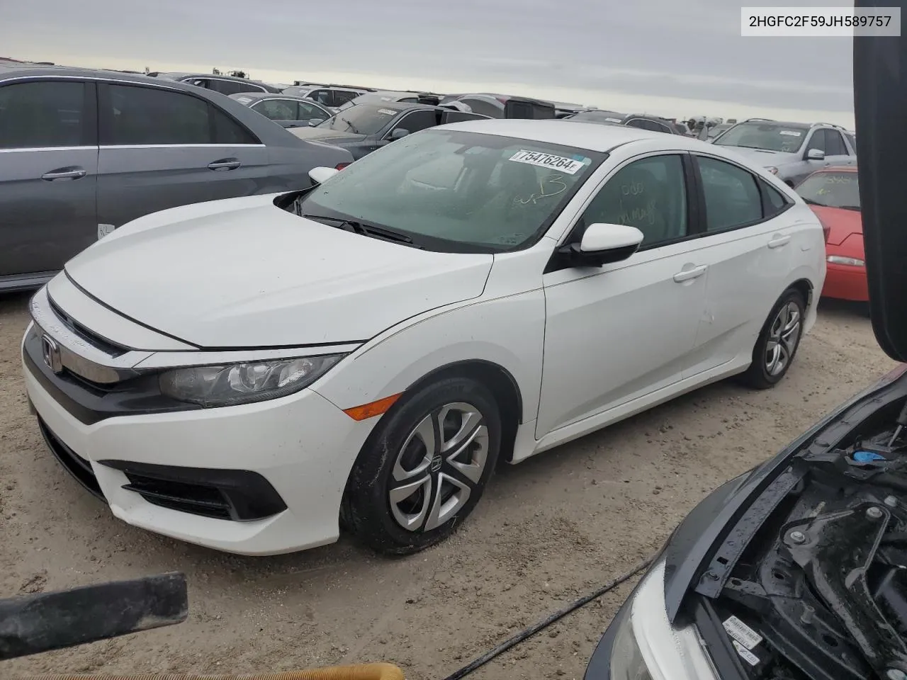 2018 Honda Civic Lx VIN: 2HGFC2F59JH589757 Lot: 75476264