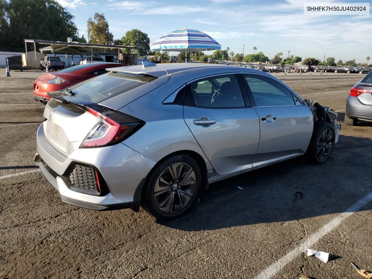 2018 Honda Civic Ex VIN: SHHFK7H50JU402924 Lot: 75562084