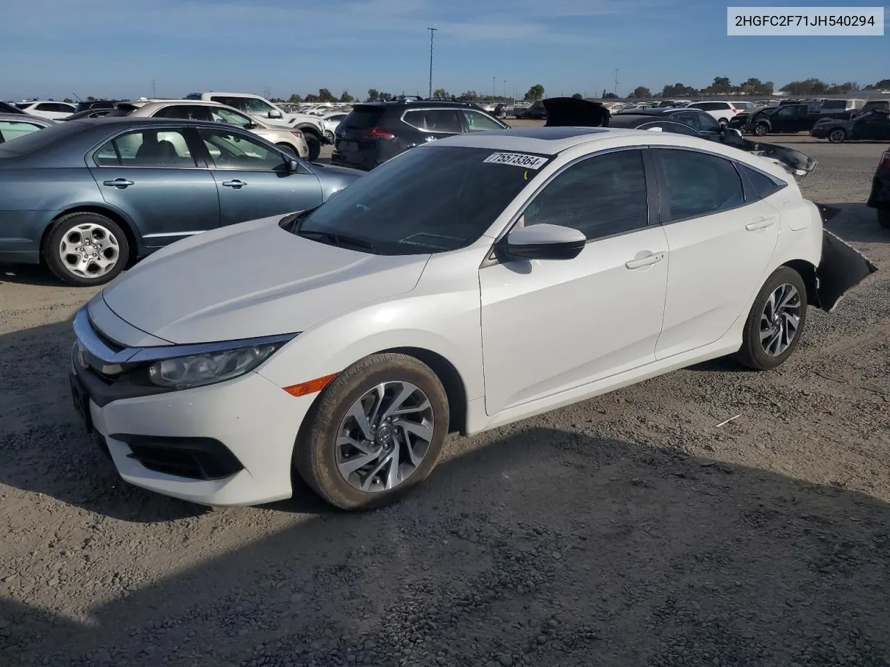 2018 Honda Civic Ex VIN: 2HGFC2F71JH540294 Lot: 75573364