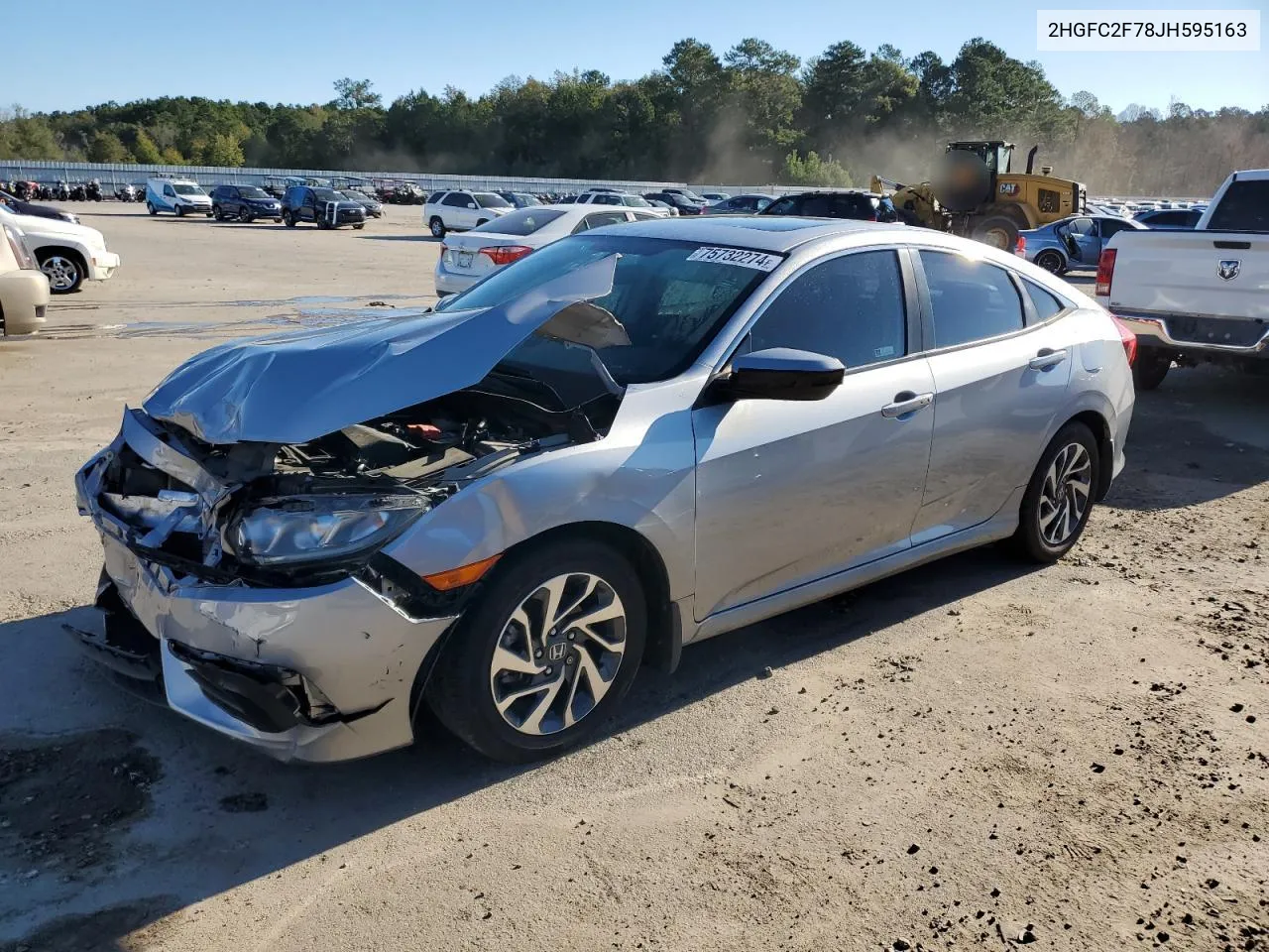 2018 Honda Civic Ex VIN: 2HGFC2F78JH595163 Lot: 75732274