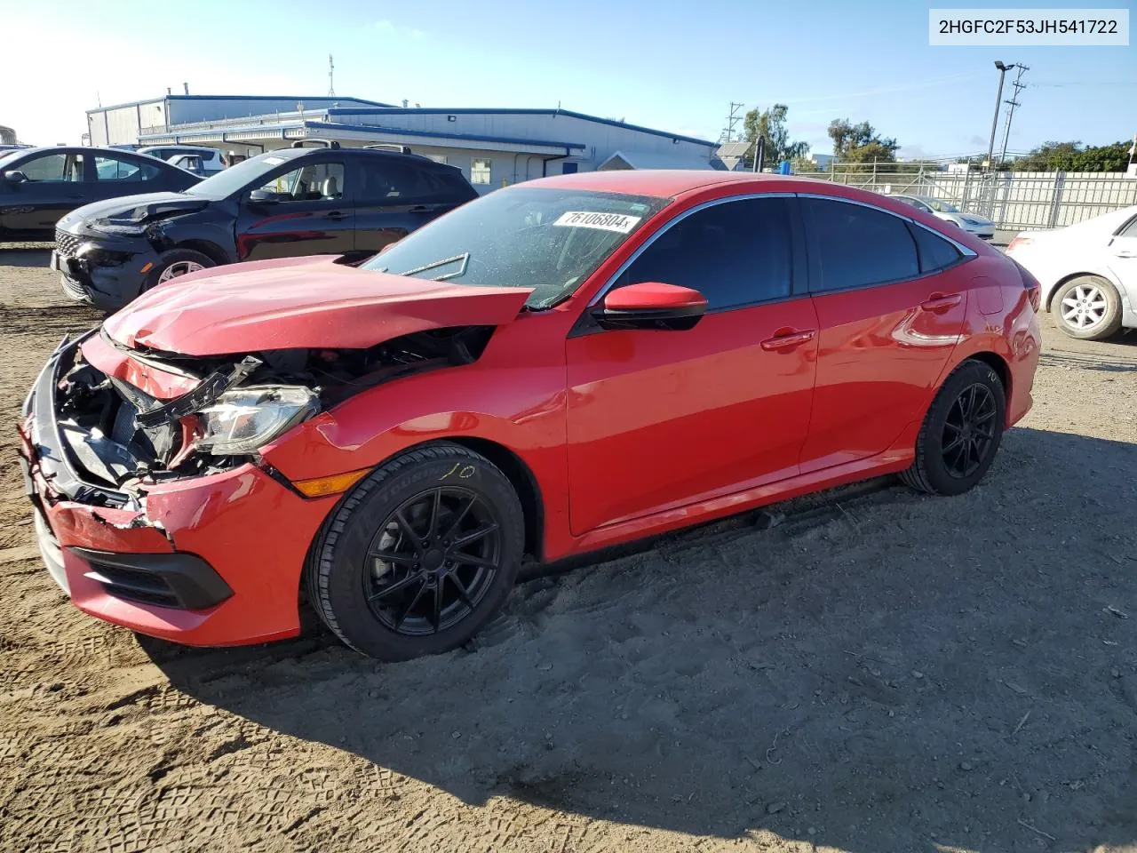 2018 Honda Civic Lx VIN: 2HGFC2F53JH541722 Lot: 76106804