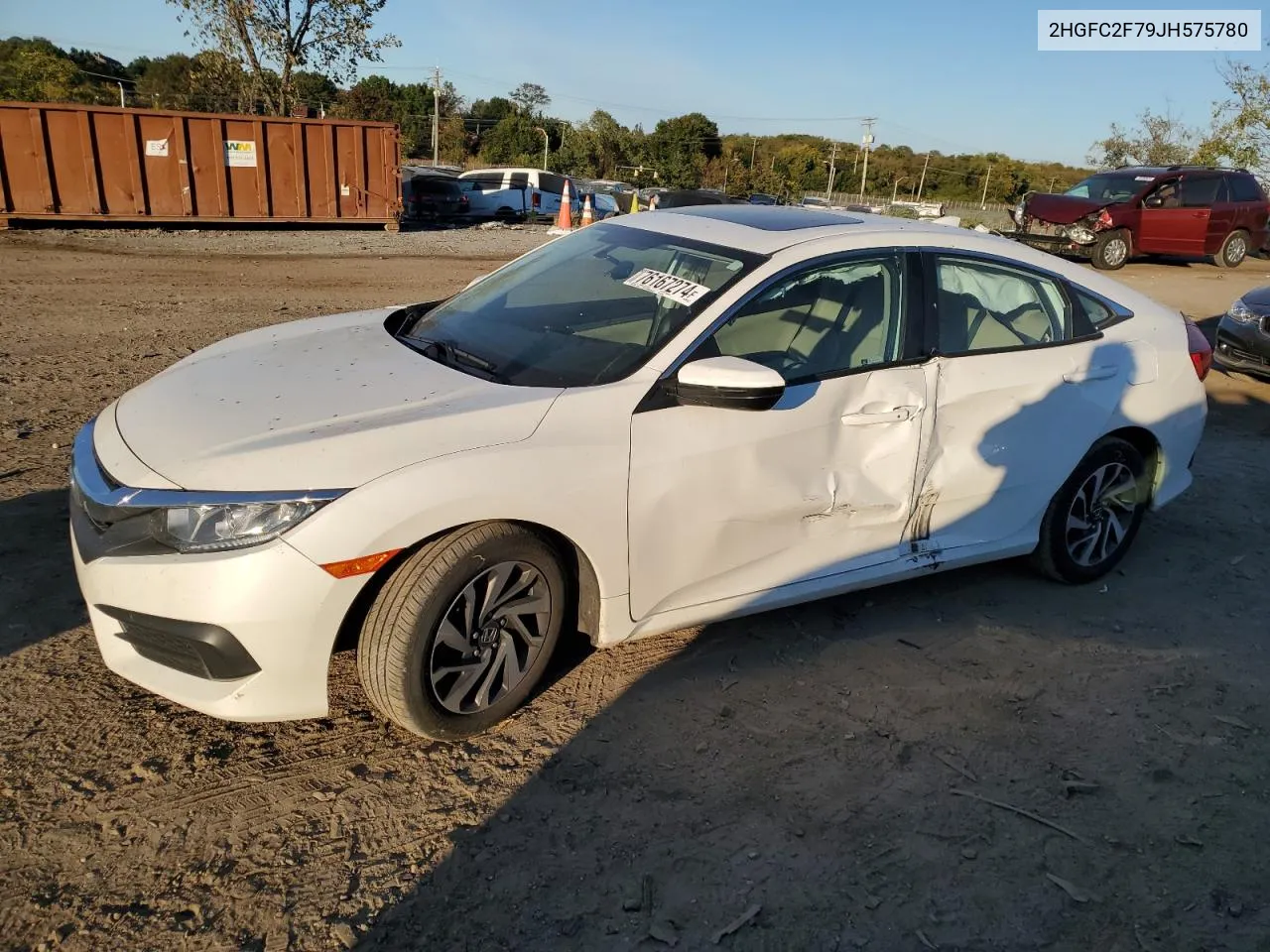 2018 Honda Civic Ex VIN: 2HGFC2F79JH575780 Lot: 76167274