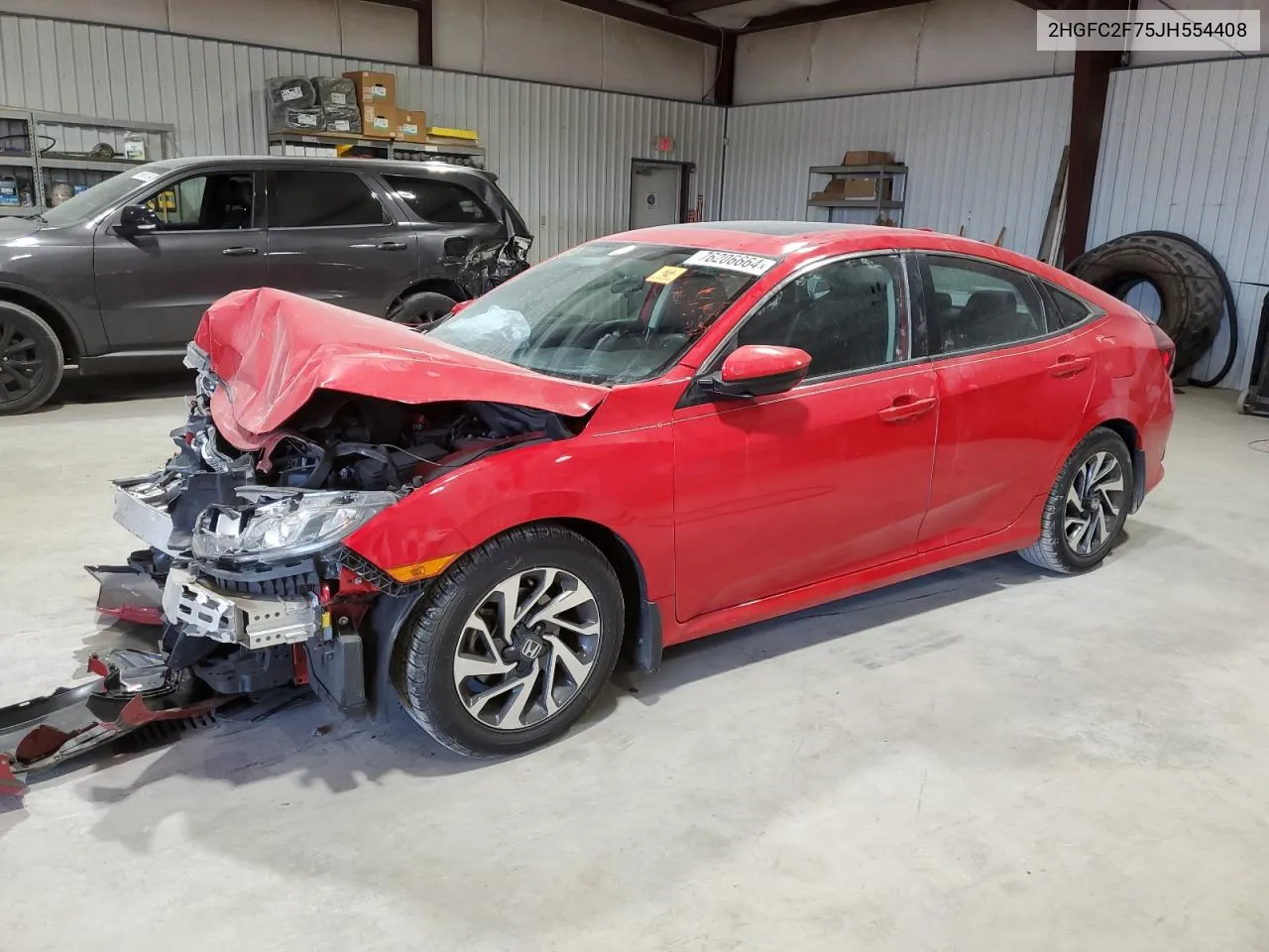 2018 Honda Civic Ex VIN: 2HGFC2F75JH554408 Lot: 76206664