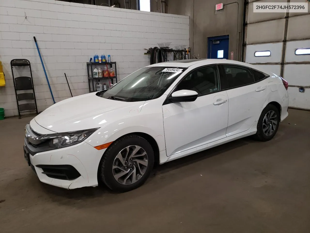 2018 Honda Civic Ex VIN: 2HGFC2F74JH572396 Lot: 76449434