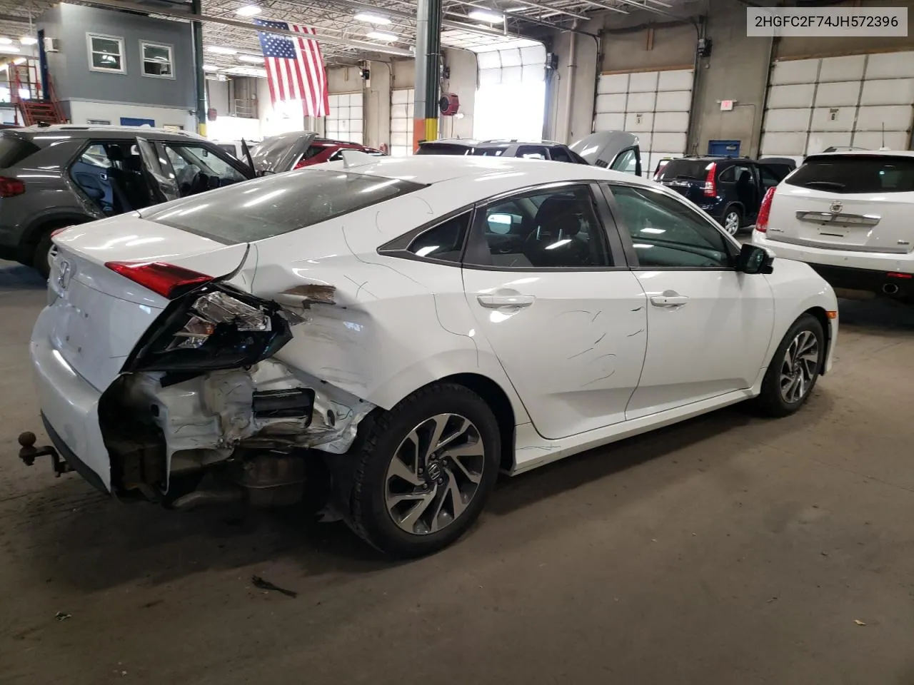 2018 Honda Civic Ex VIN: 2HGFC2F74JH572396 Lot: 76449434