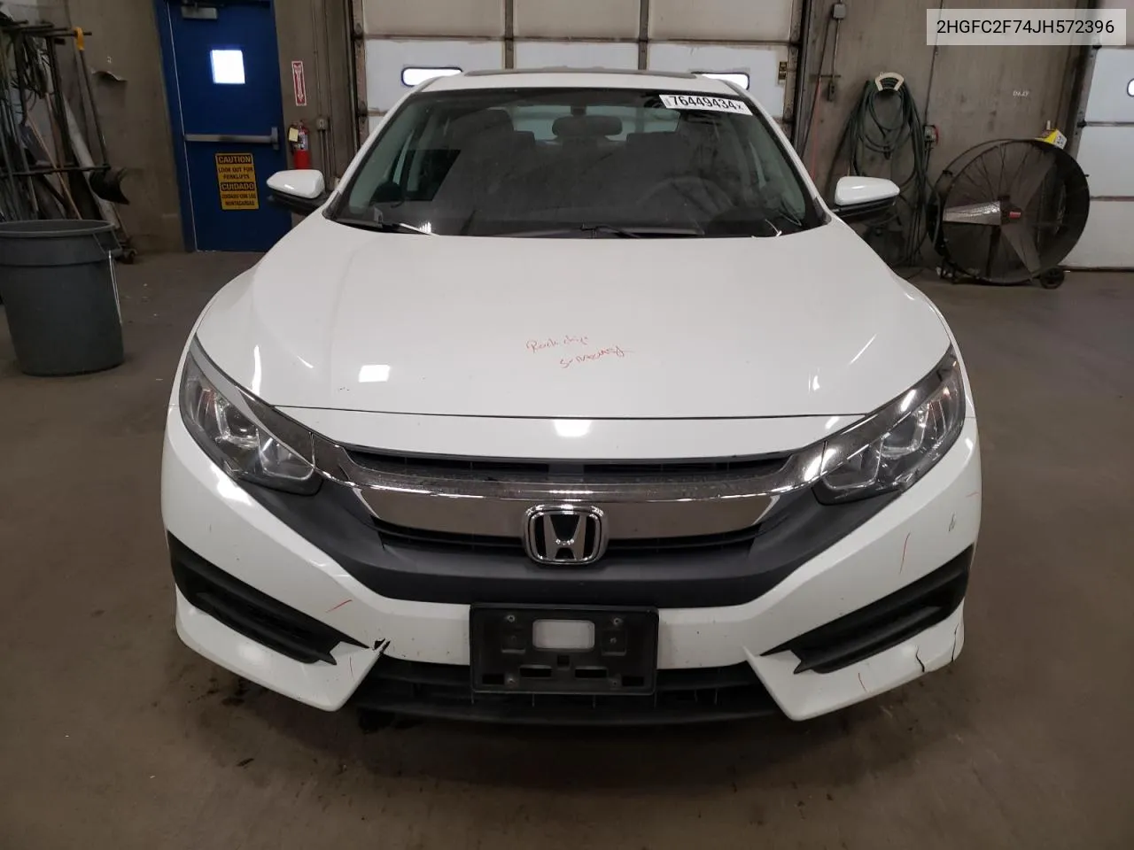 2018 Honda Civic Ex VIN: 2HGFC2F74JH572396 Lot: 76449434