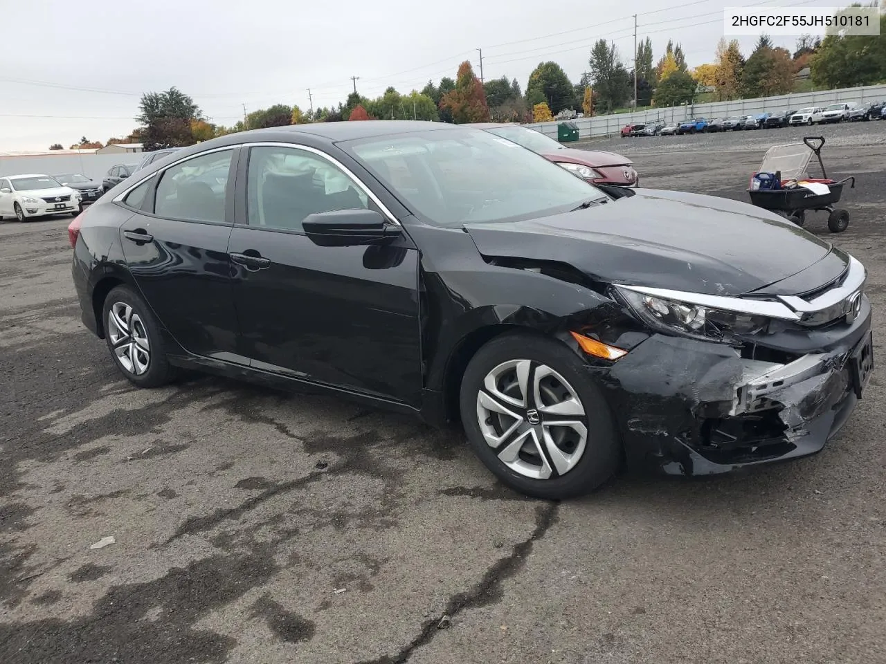 2018 Honda Civic Lx VIN: 2HGFC2F55JH510181 Lot: 76622014