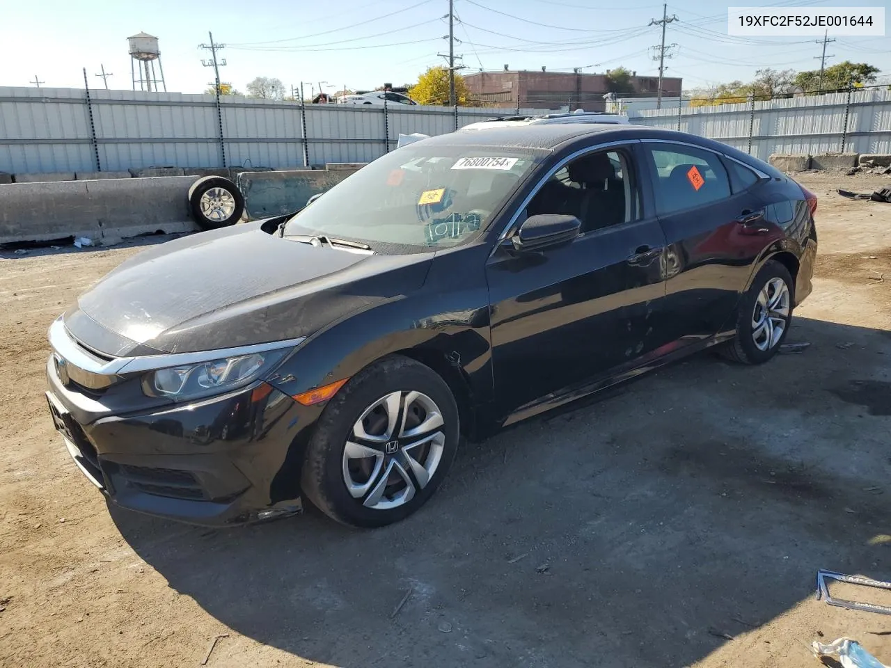 2018 Honda Civic Lx VIN: 19XFC2F52JE001644 Lot: 76800754