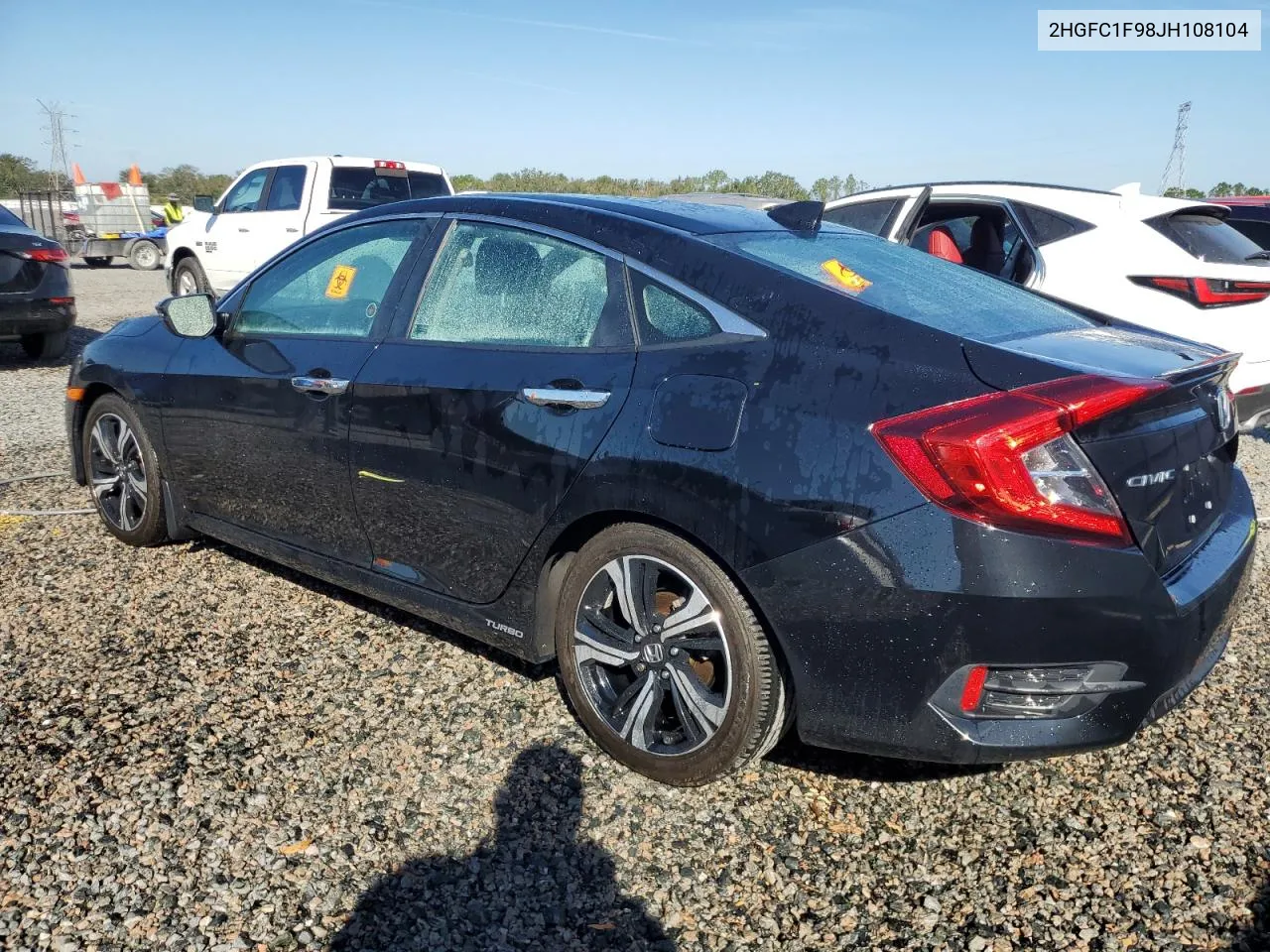 2018 Honda Civic Touring VIN: 2HGFC1F98JH108104 Lot: 76879254