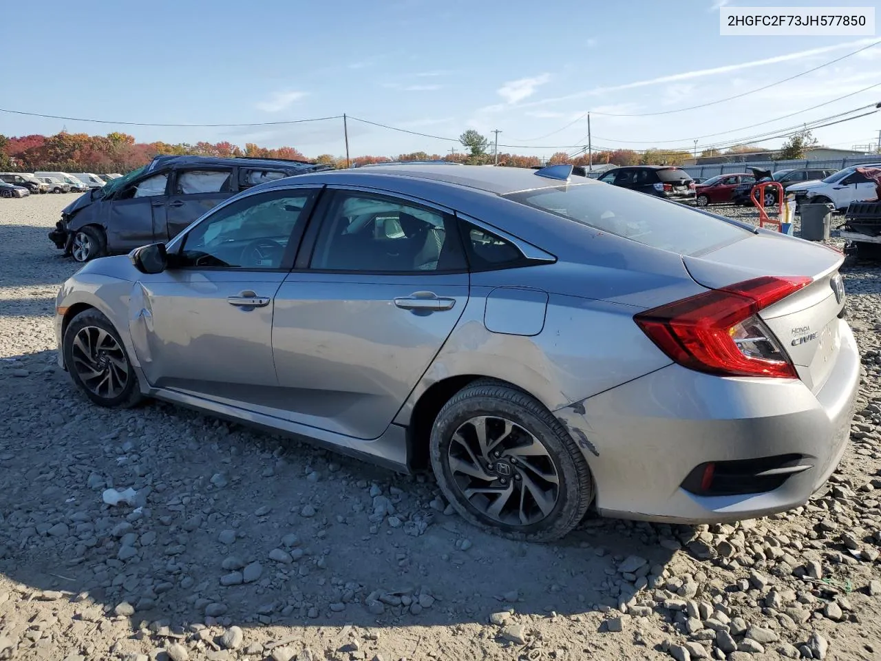 2018 Honda Civic Ex VIN: 2HGFC2F73JH577850 Lot: 77070614