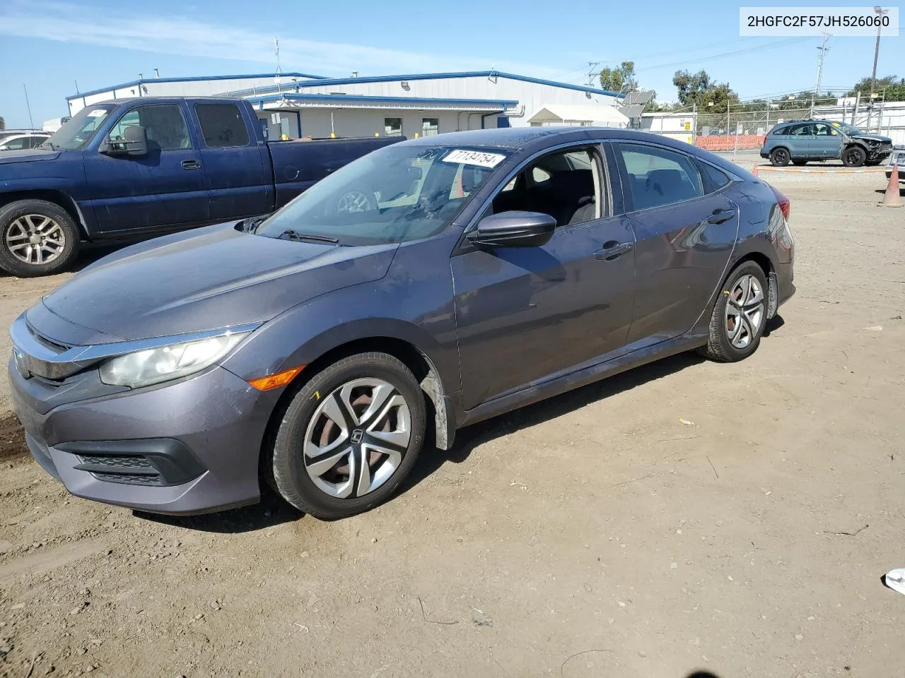 2018 Honda Civic Lx VIN: 2HGFC2F57JH526060 Lot: 77134754