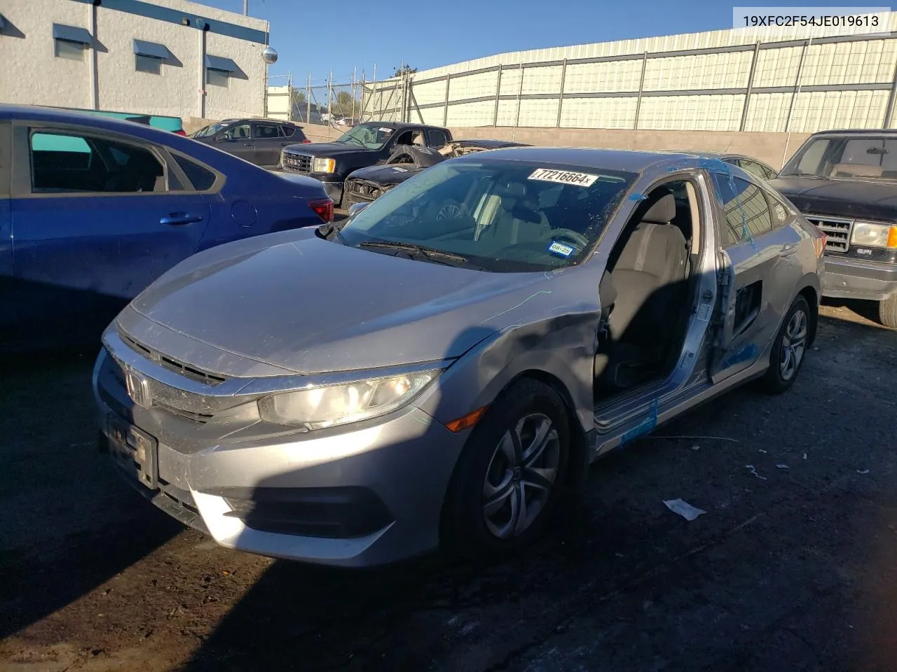 2018 Honda Civic Lx VIN: 19XFC2F54JE019613 Lot: 77216664