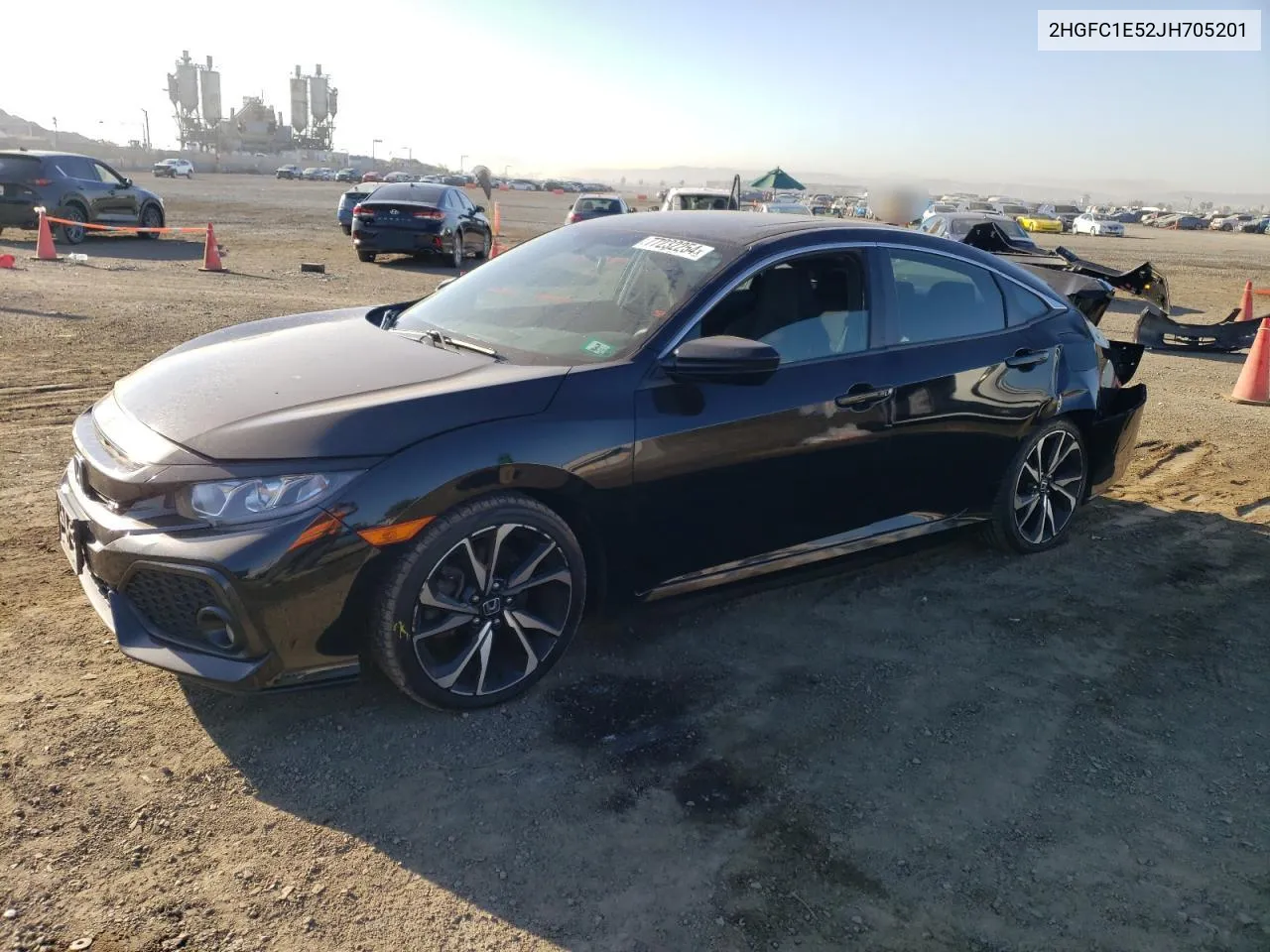 2018 Honda Civic Si VIN: 2HGFC1E52JH705201 Lot: 77232254