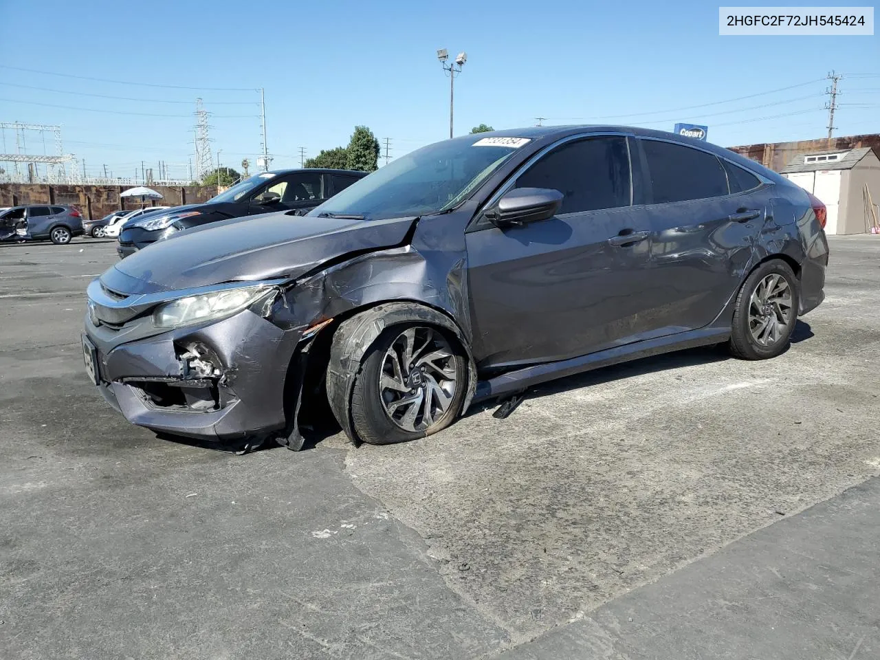 2018 Honda Civic Ex VIN: 2HGFC2F72JH545424 Lot: 77331354