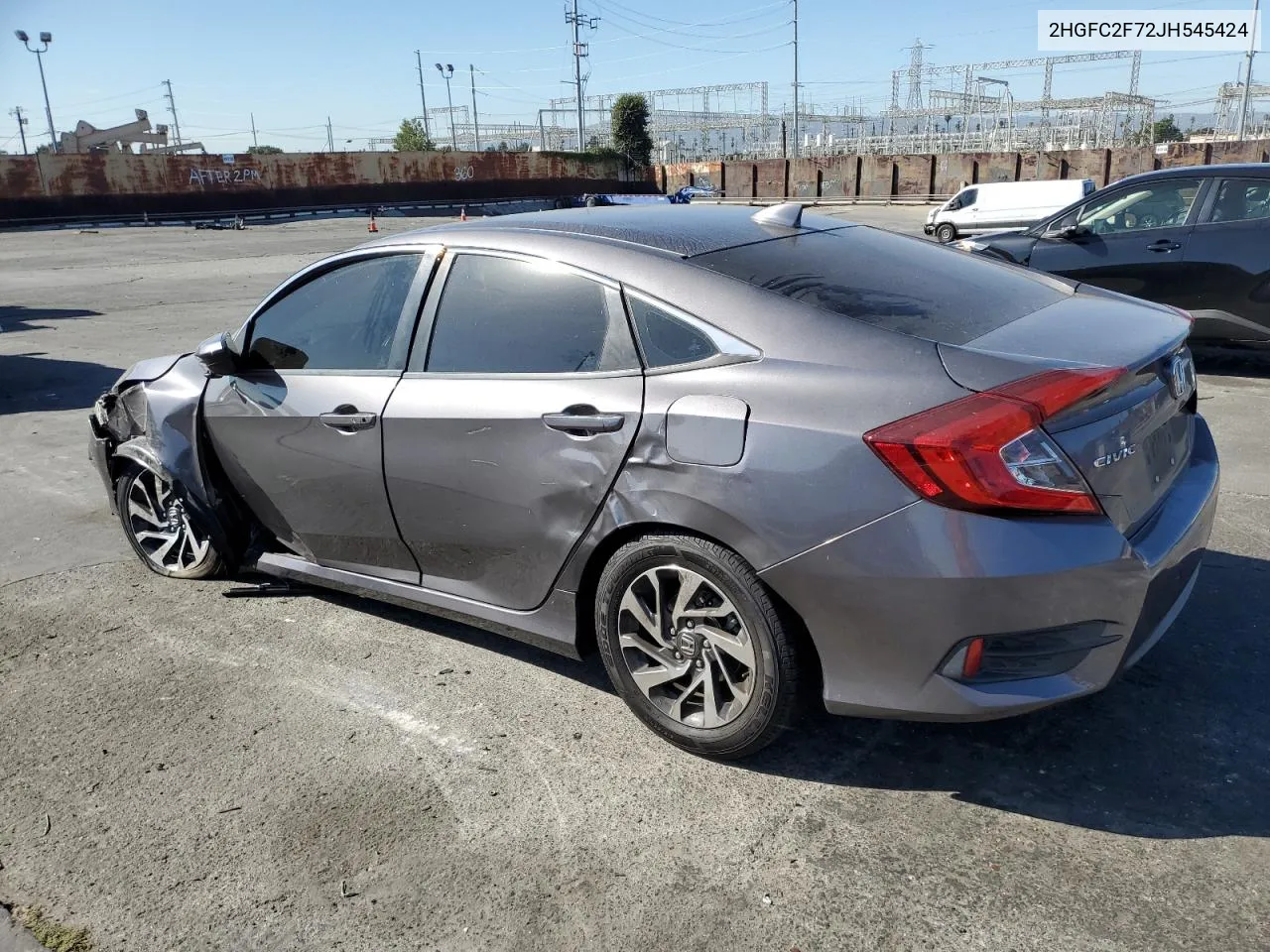 2018 Honda Civic Ex VIN: 2HGFC2F72JH545424 Lot: 77331354