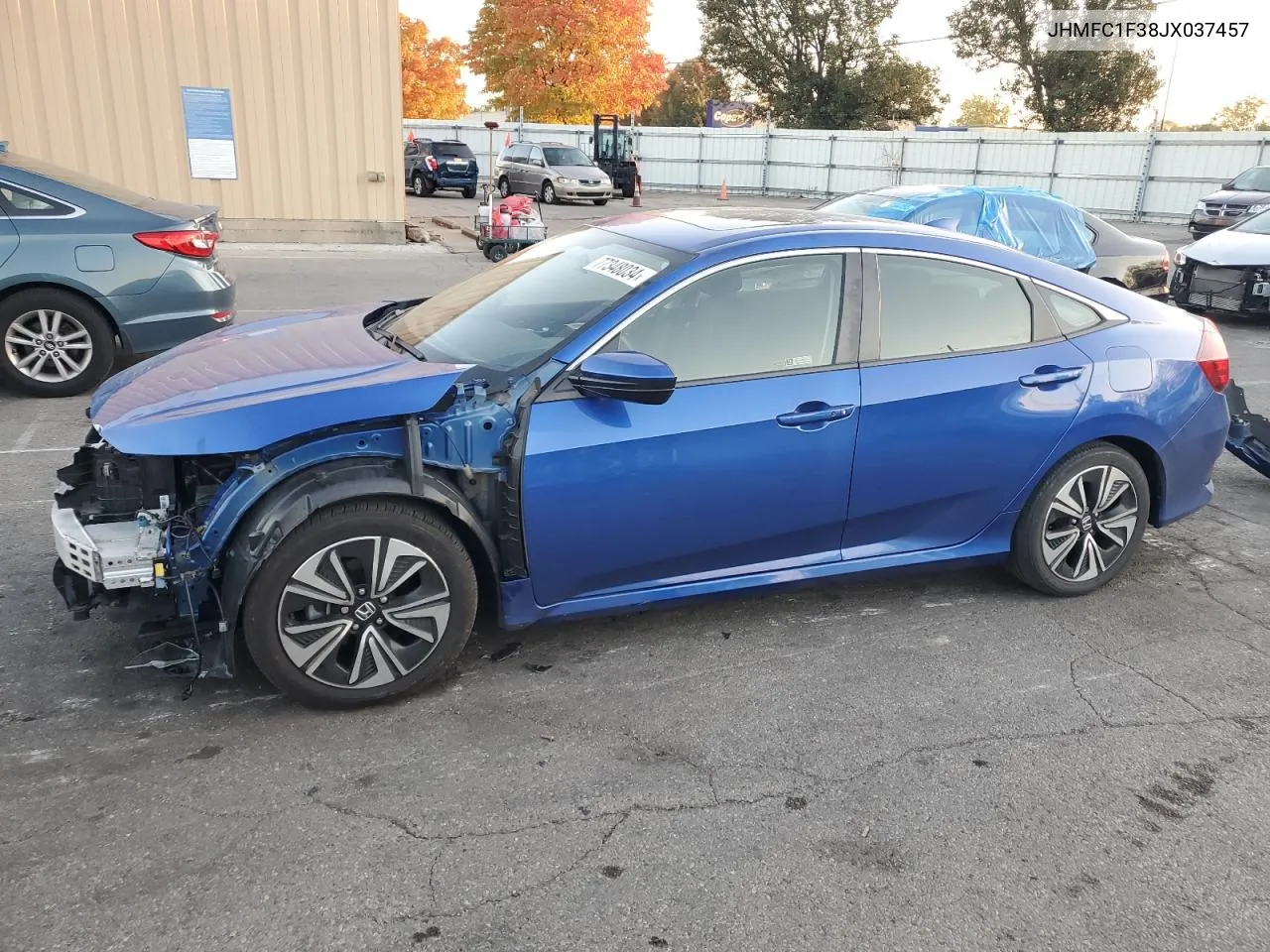 2018 Honda Civic Ex VIN: JHMFC1F38JX037457 Lot: 77348034