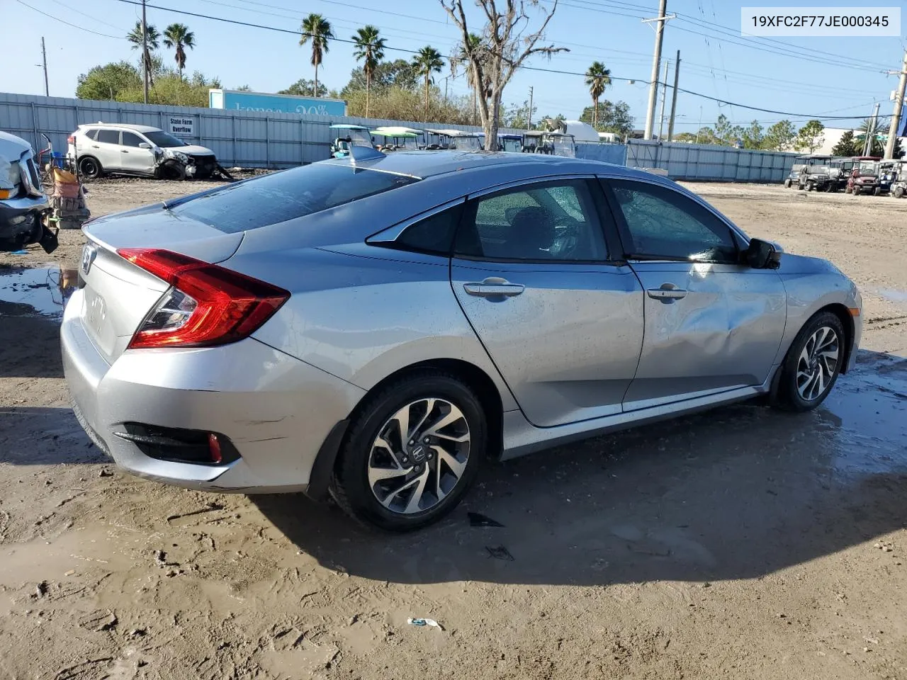 2018 Honda Civic Ex VIN: 19XFC2F77JE000345 Lot: 77408844