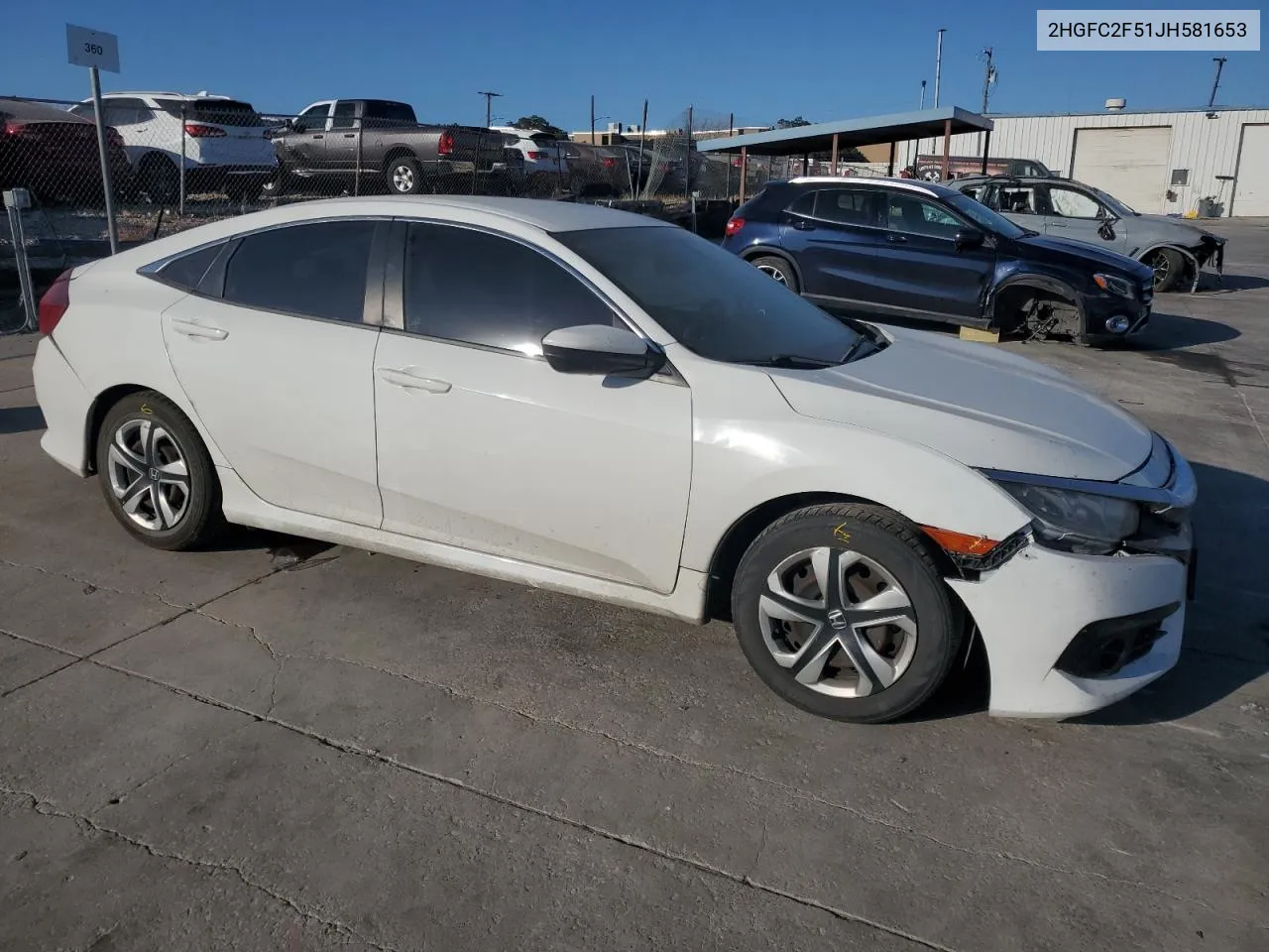 2018 Honda Civic Lx VIN: 2HGFC2F51JH581653 Lot: 77606394